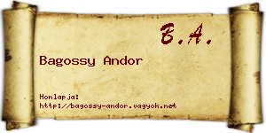 Bagossy Andor névjegykártya