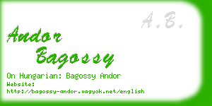 andor bagossy business card